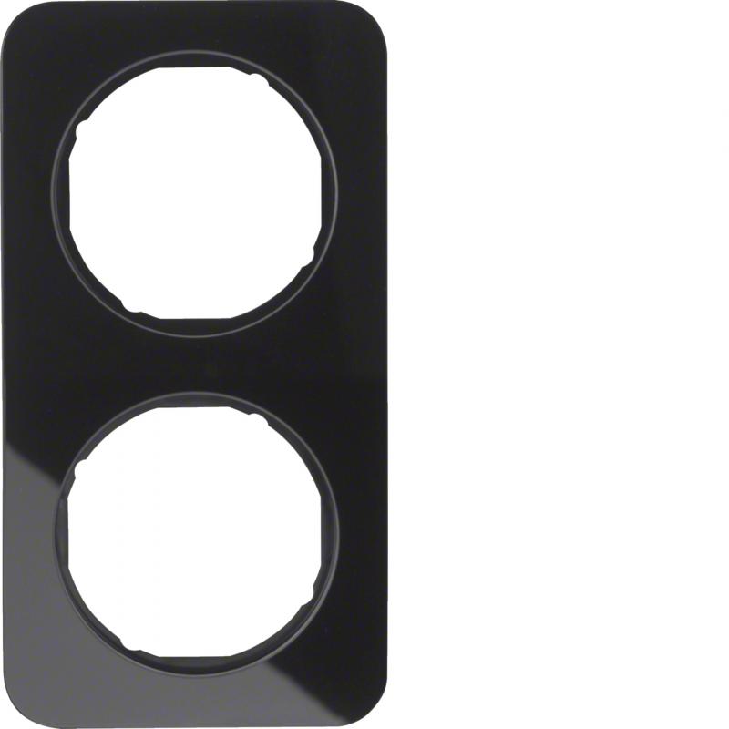 Berker 10122116 Rahmen 2fach R.1 Glas schw