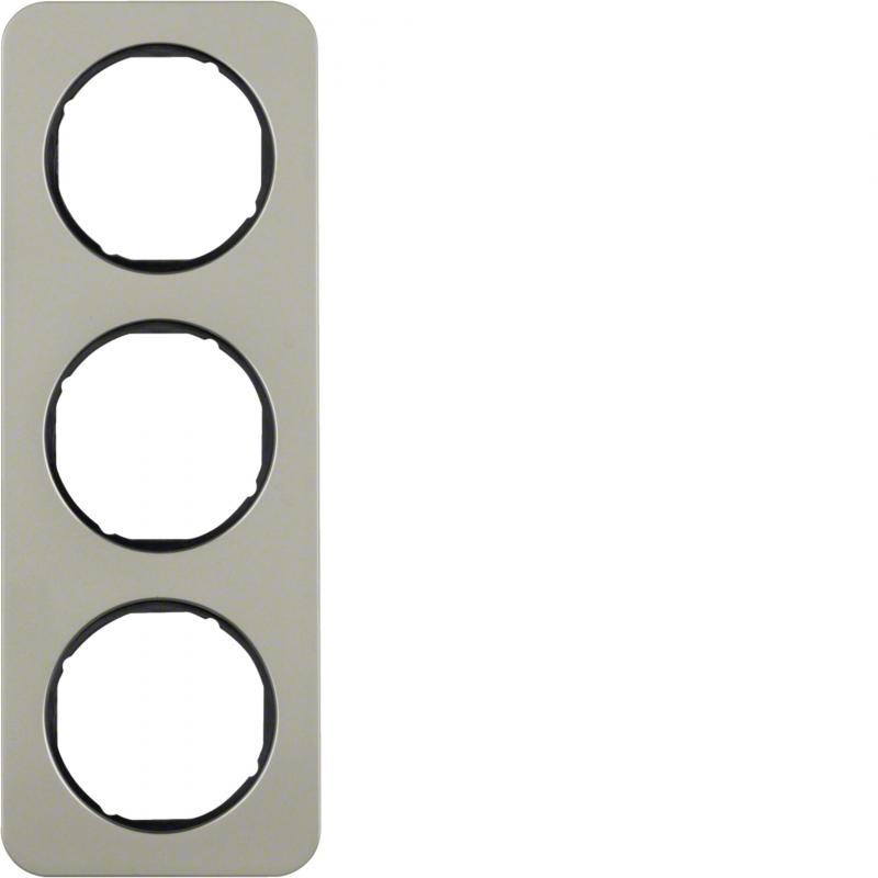 Berker 10132104 Rahmen 3fach R.1 E-Stahl schw