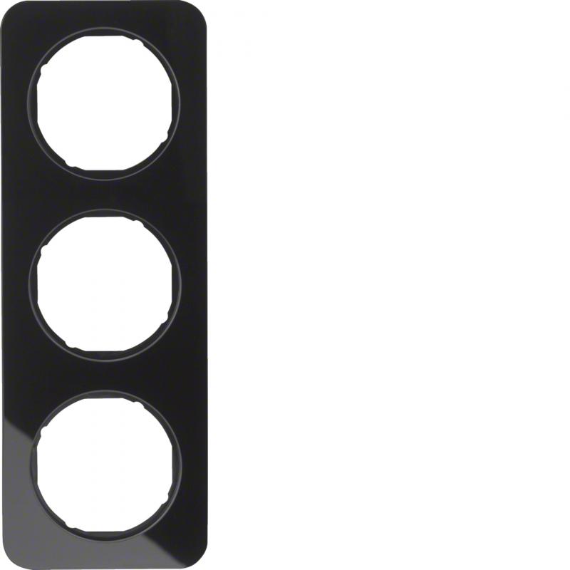 Berker 10132116 Rahmen 3fach R.1 Glas schw