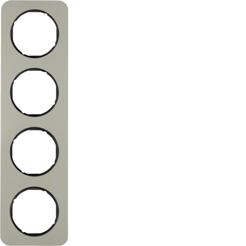 Berker 10142104 Rahmen 4fach R.1 Edelstahl/schwarz