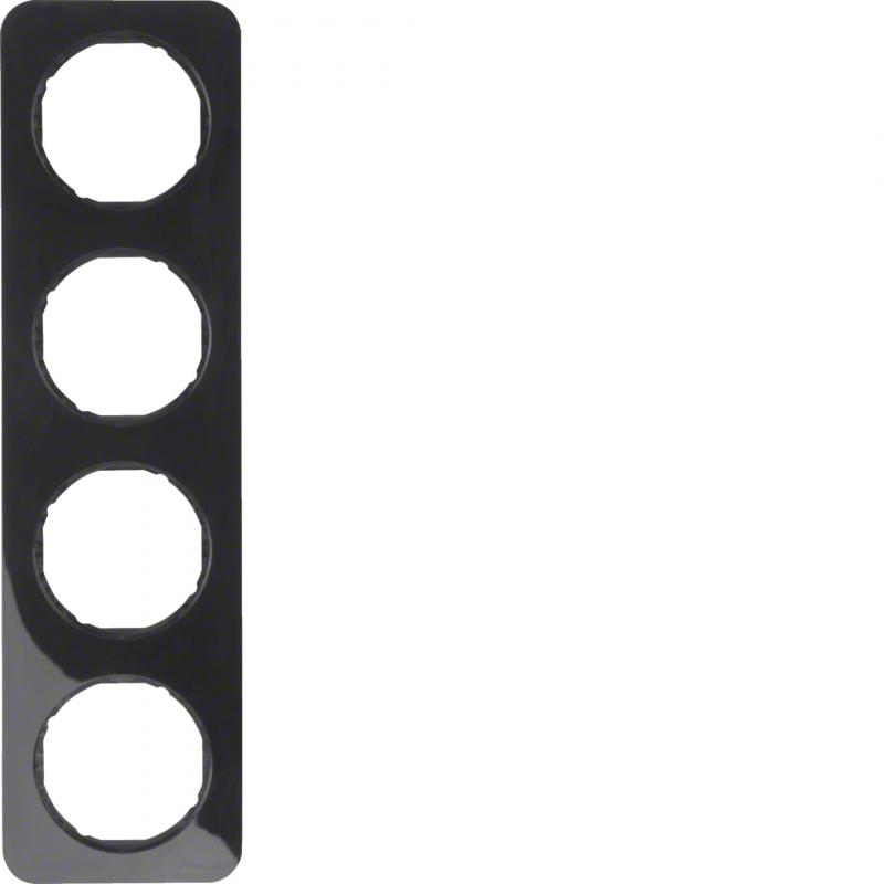 Berker 10142145 Rahmen 4fach R.1 schwarz glänzend