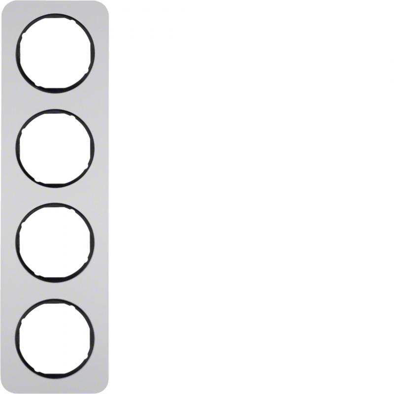 Berker 10142184 Rahmen 4fach R.1 Alu/schwarz