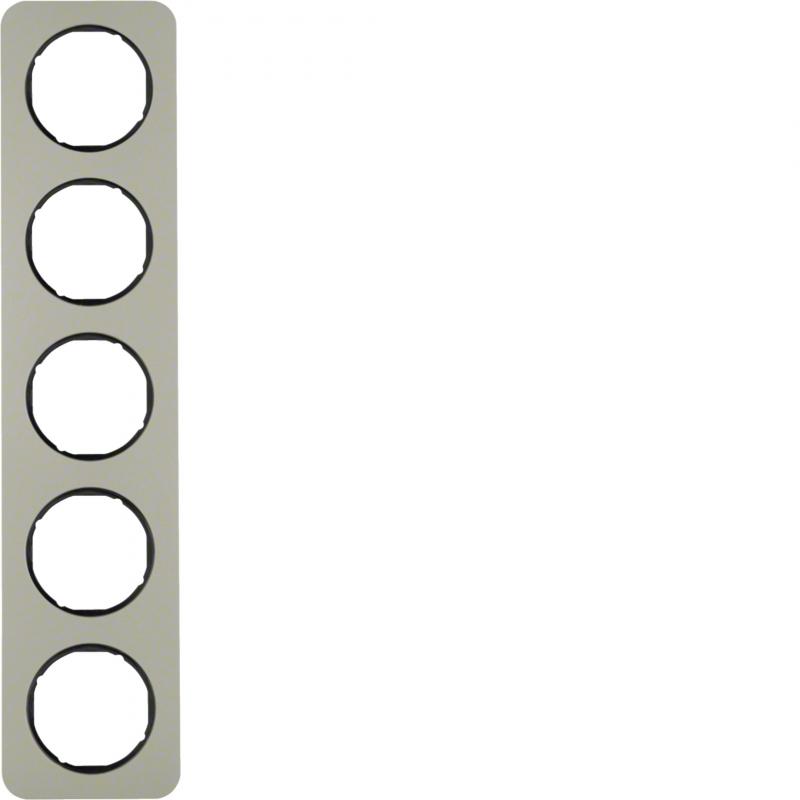 Berker 10152104 Rahmen 5fach R.1 Edelstahl/schwarz