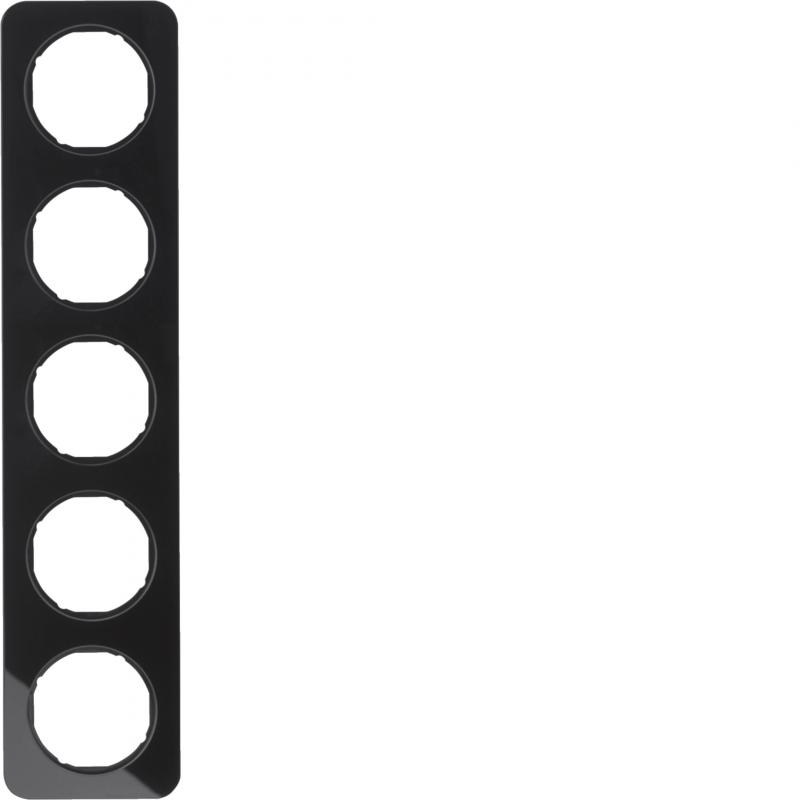 Berker 10152116 Rahmen 5fach R.1 Glas schwarz