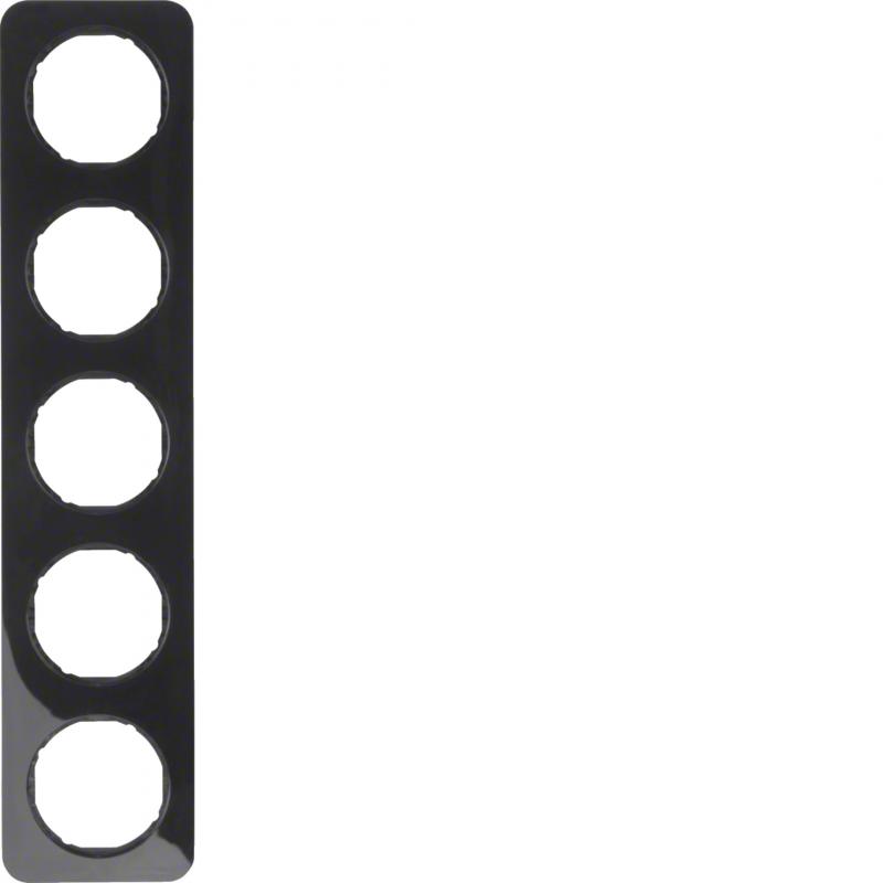 Berker 10152145 Rahmen 5fach R.1 schwarz glänzend