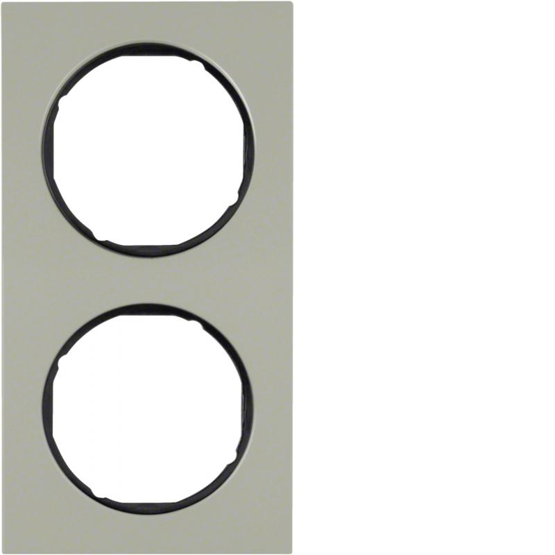 Berker 10122204 Rahmen 2fach R3 E-Stahl Hard Edge schw