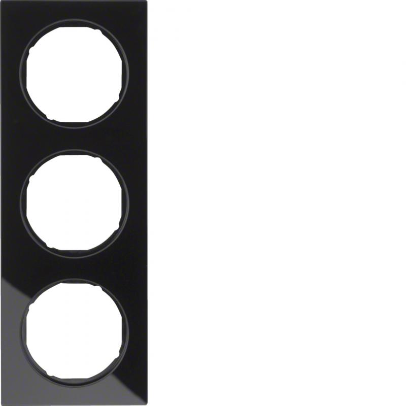 Berker 10132216 Rahmen 3fach R3 Glas schw