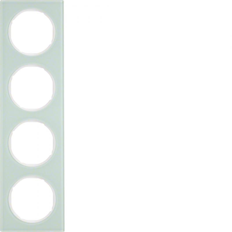 Berker 10142209 Rahmen 4fach R.3 Glas polarweiß
