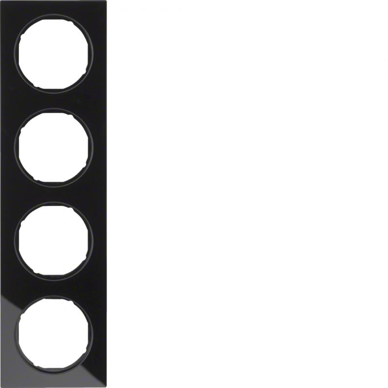 Berker 10142216 Rahmen 4fach R.3 Glas schwarz
