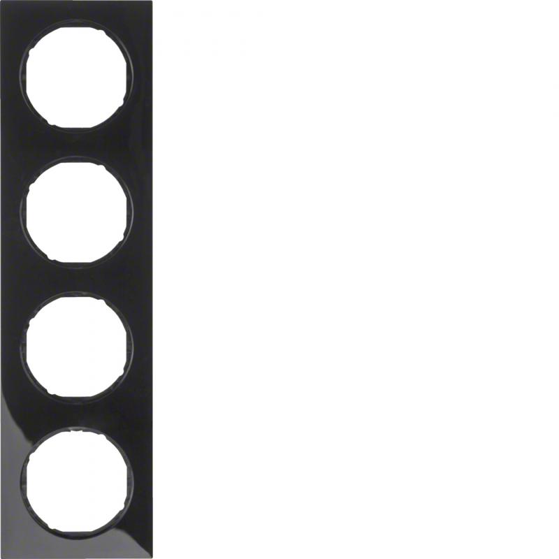 Berker 10142245 Rahmen 4fach R.3 schwarz glänzend