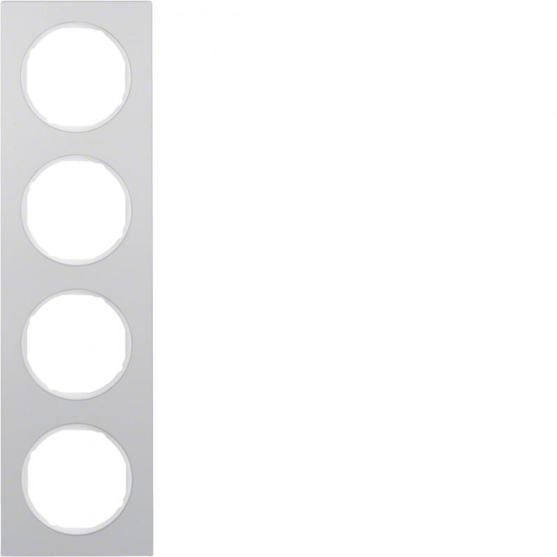 Berker 10142274 Rahmen 4fach R.3 Alu/polarweiß