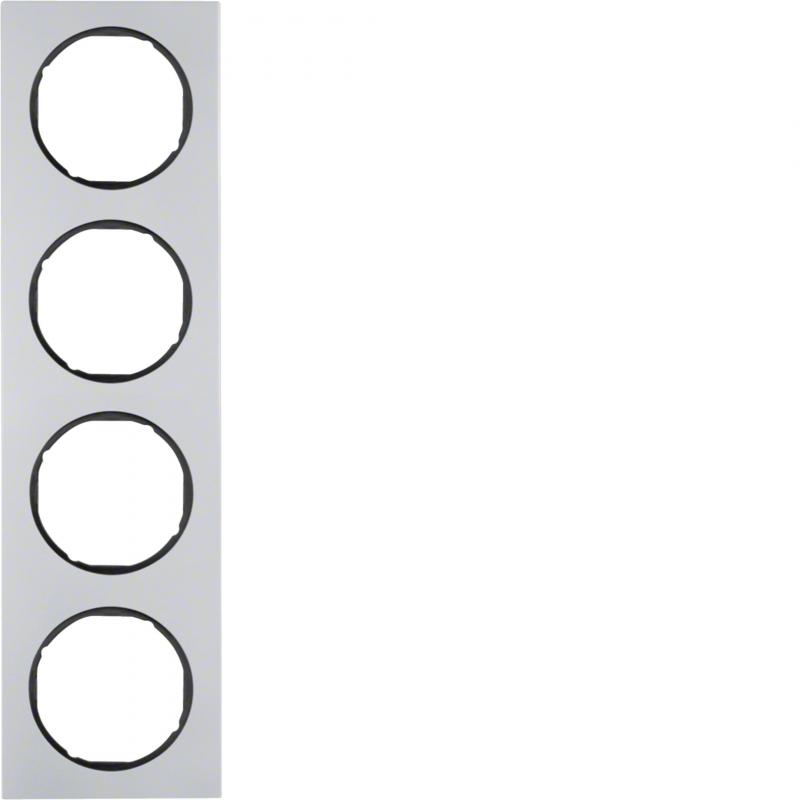 Berker 10142284 Rahmen 4fach R.3 Alu/schwarz
