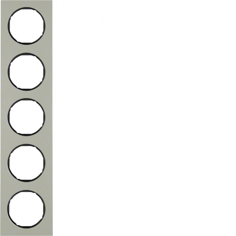 Berker 10152204 Rahmen 5fach R.3 Edelstahl/schwarz