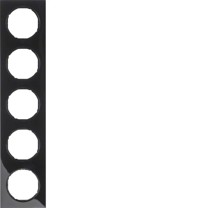 Berker 10152245 Rahmen 5fach R.3 schwarz glänzend