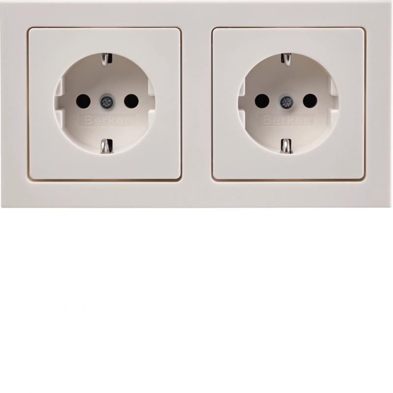 Berker 47206099 Steckdosen-Kom SCHUKO 2f m Ra Q.3 P-W