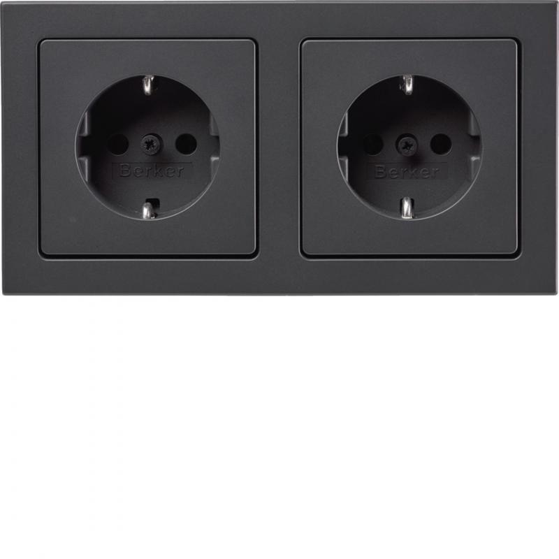 Berker 47206096 Steckdosen-Kom SCHUKO 2f m Ra Q.3 anth