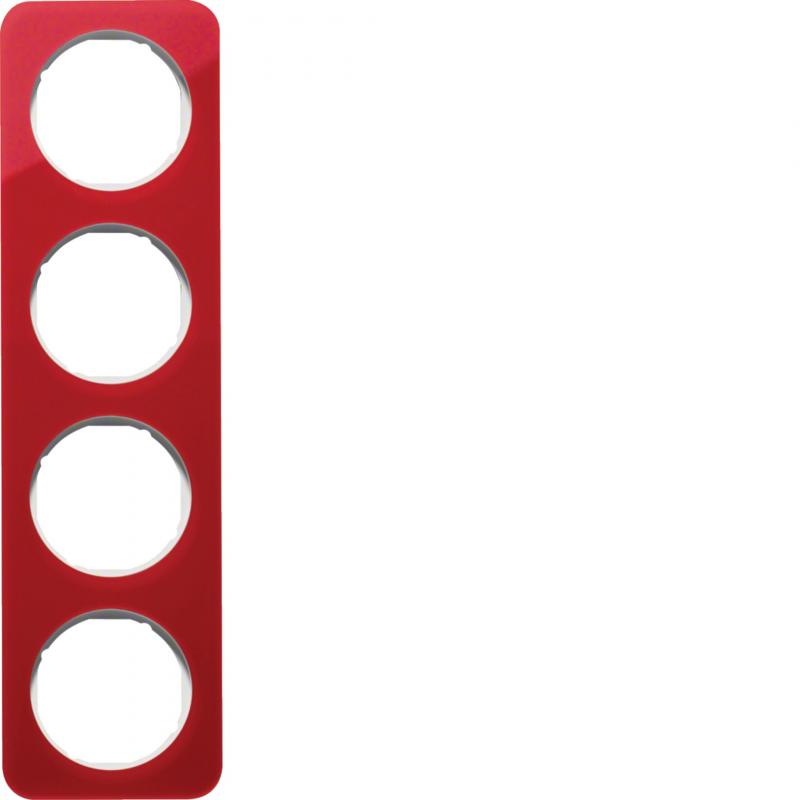 Berker 10142349 Rahmen 4fach R.1 Acryl rot Transl. pw