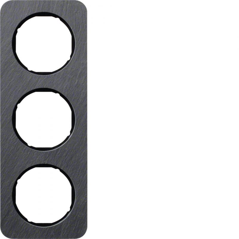 Berker 10132384 Rahmen 3fach R.1 Schiefer schw