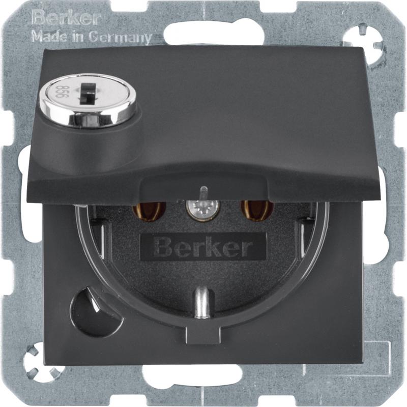 Berker 47631606 Steckd. SCHUKO STKL KD SLß S.1/B.x anth