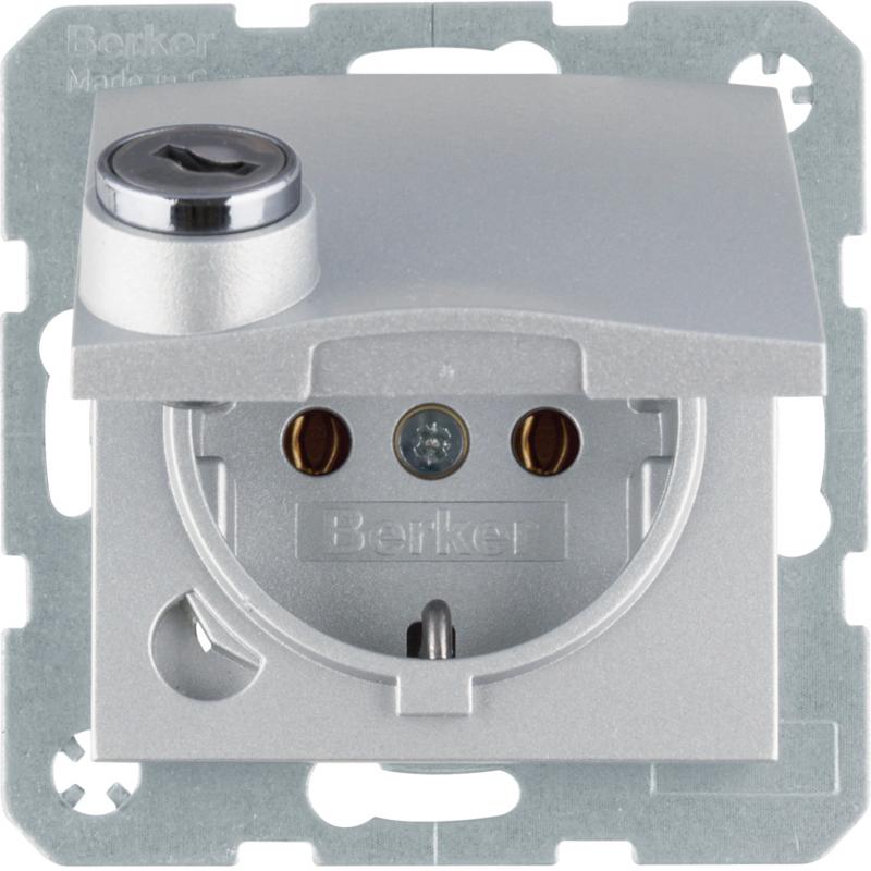 Berker 47631404 Steckd. SCHUKO m STKL KD SLß S.1/B.x alu