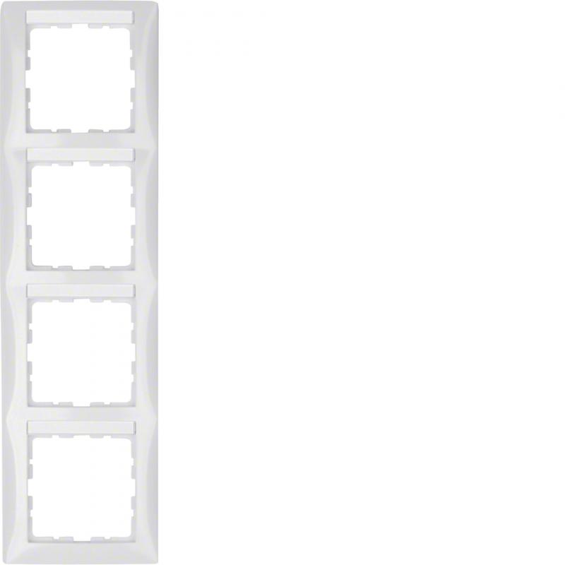 Berker 10148919 Rahmen 4fach mit BF senkr S1 pw hgl