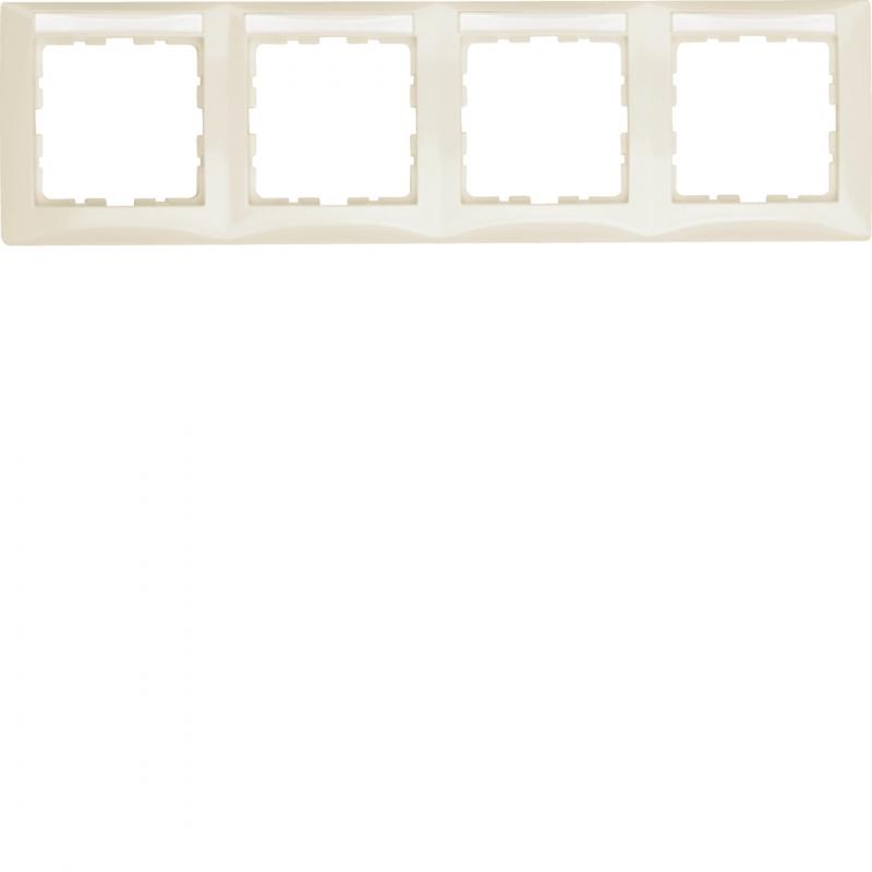 Berker 10248912 Rahmen 4fach m BF waager S1 weiß gl