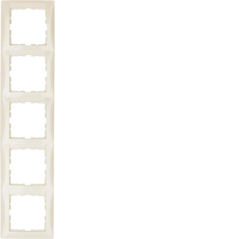 Berker 10158912 Rahmen 5fach m Bsf senkr S1 weiß gl