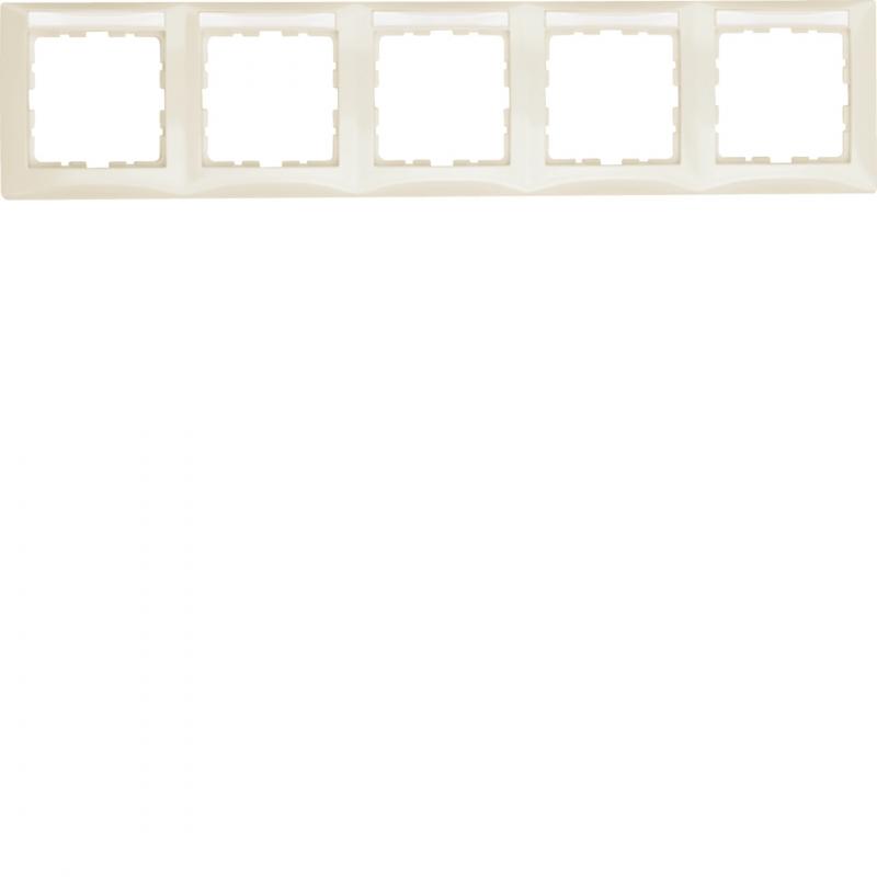 Berker 10258912 Rahmen 5fach m BF waager S1 weiß gl