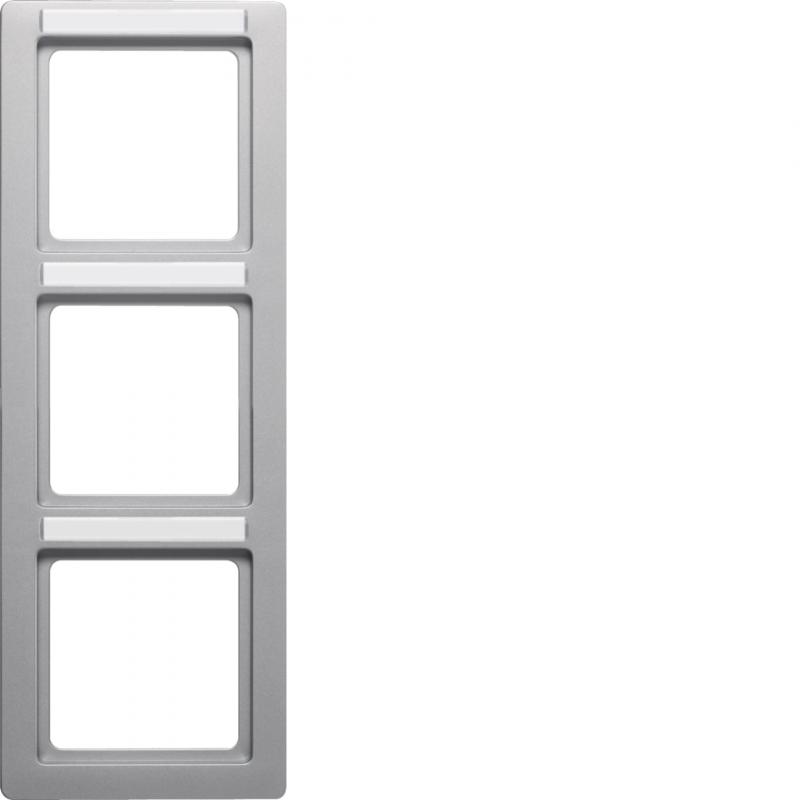 Berker 10136014 Rahmen 3fach mit Beschrift. Q1 Alu Lack