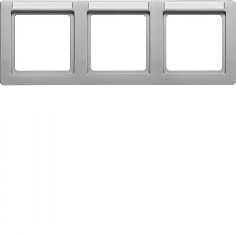 Berker 10236014 Rahmen 3fach waag mit BF Q1 Alu Lack