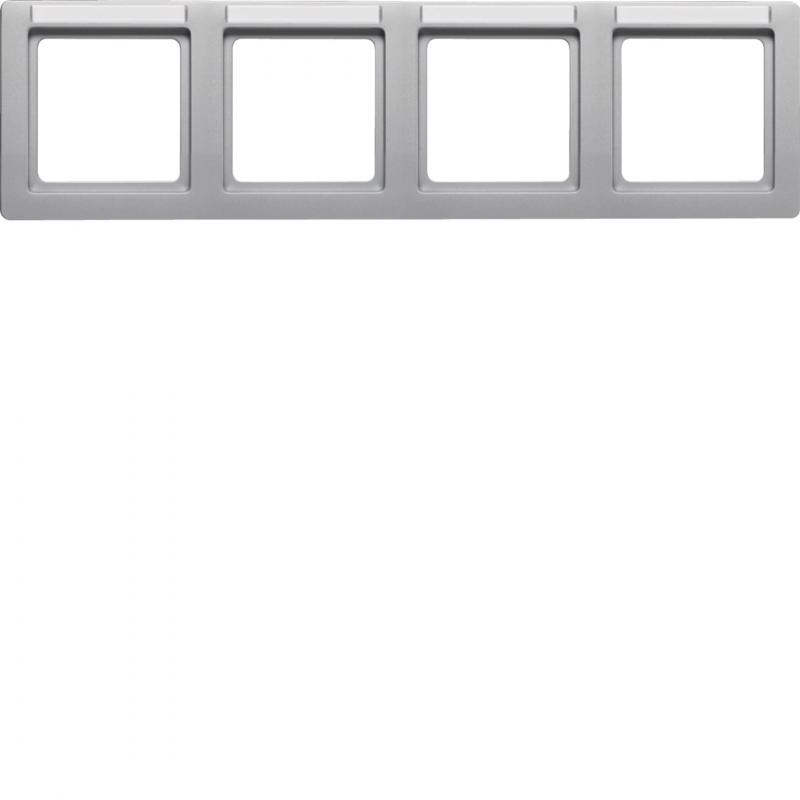 Berker 10246014 Rahmen 4fach waag mit BF Q1 Alu Lack