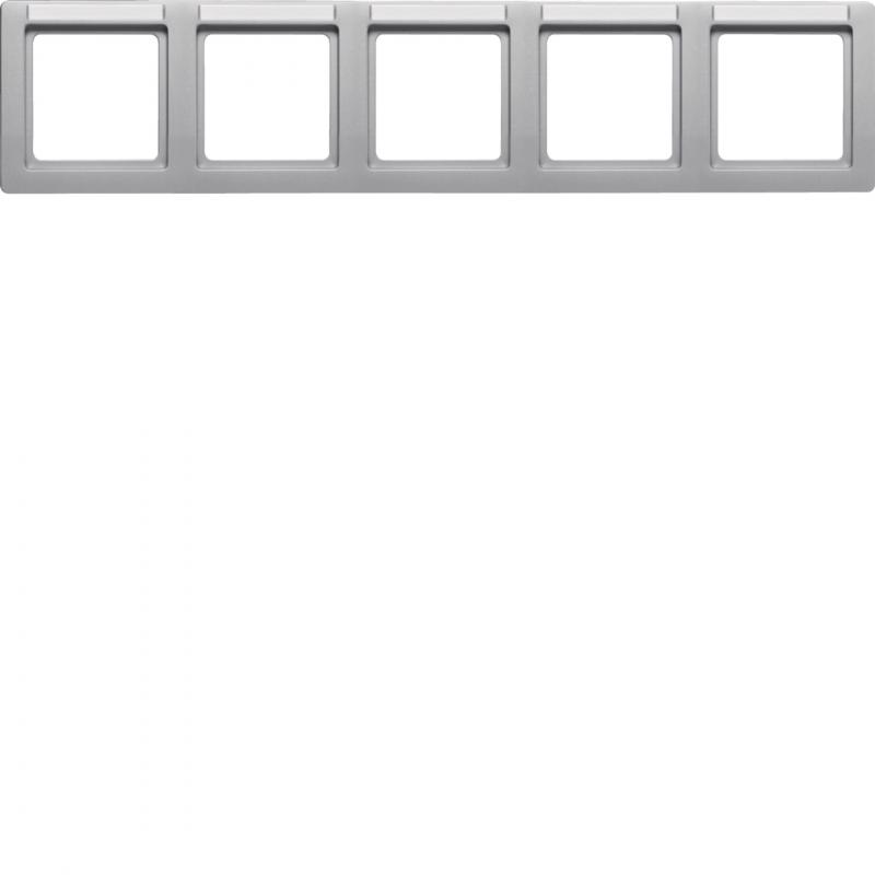 Berker 10256014 Rahmen 5fach waag mit BF Q1 Alu Lack