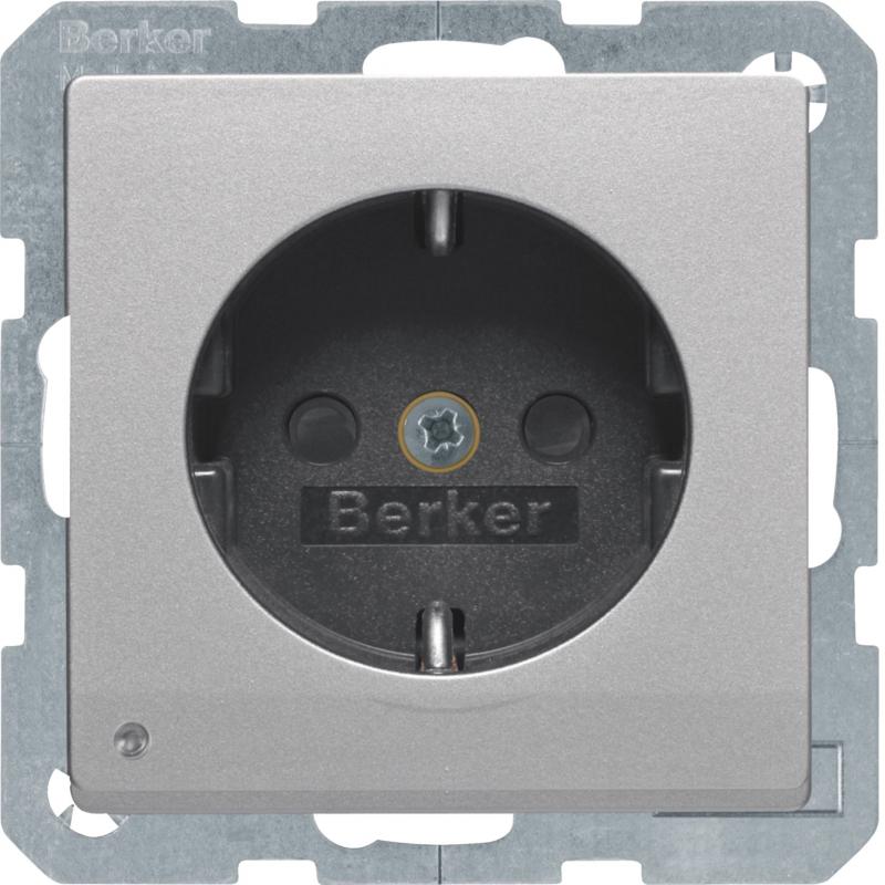 Berker 41096084 Steckdose SCHUKO m LED-OL Q.x alu