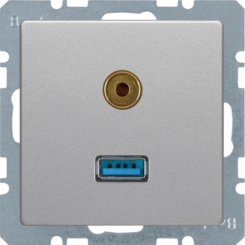 Berker 3315396084 USB,5 mm Audio Steckdose Q.x alu