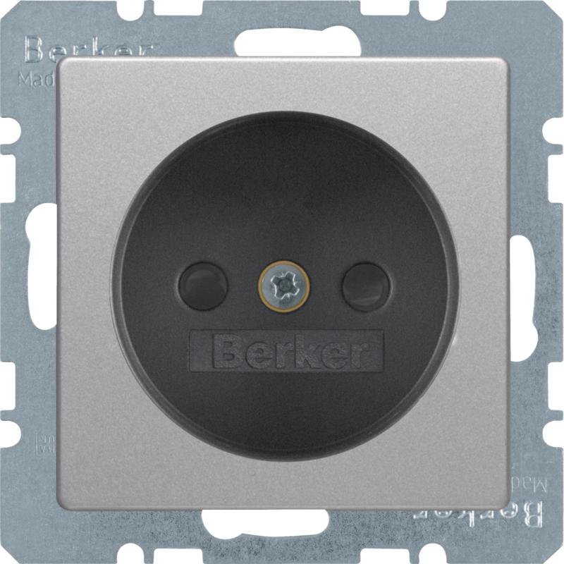 Berker 6167336084 Steckdose ohne SK m erh. BS Q.x alu samt