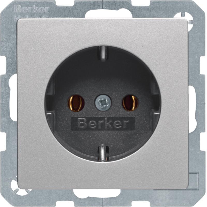 Berker 41436084 Steckdose SCHUKO mit SLk Q.x alu sam