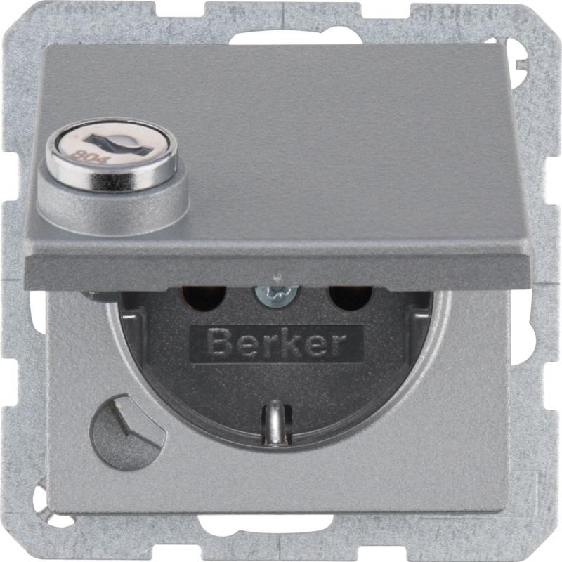 Berker 47636084 Steckdose SCHUKO m STKL KD SLß Q.1 alu