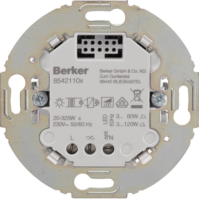 Berker 85421101 Uni. Tastdim. 1f. (R,L, C,LED) Trg. Rd.