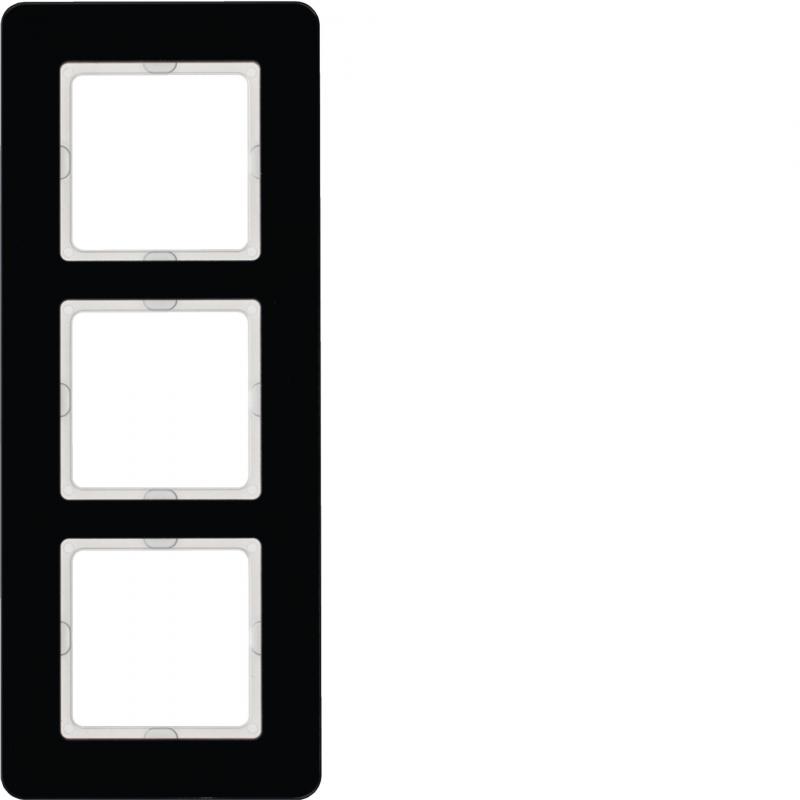 Berker 10136076 Rahmen 3fach Q.7 Glas schw