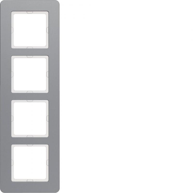 Berker 10146074 Rahmen 4fach, Q.7, Alu gestrahlt