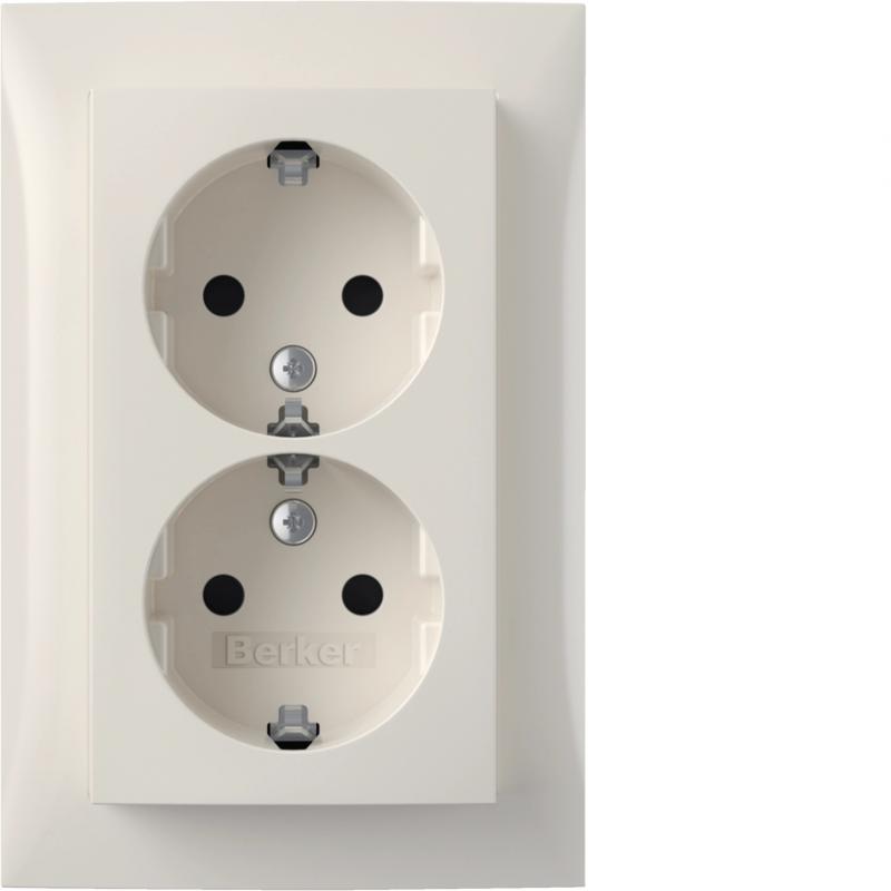 Berker 47598989 D-Steckdose SCHUKO ADP erh.BS S.1 pw gl