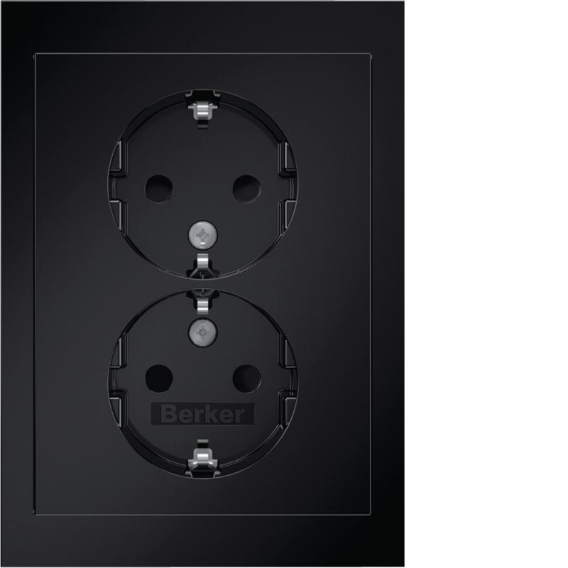 Berker 47592245 D-Steckdose SCHUKO ADP erh.BS S.3 schw g
