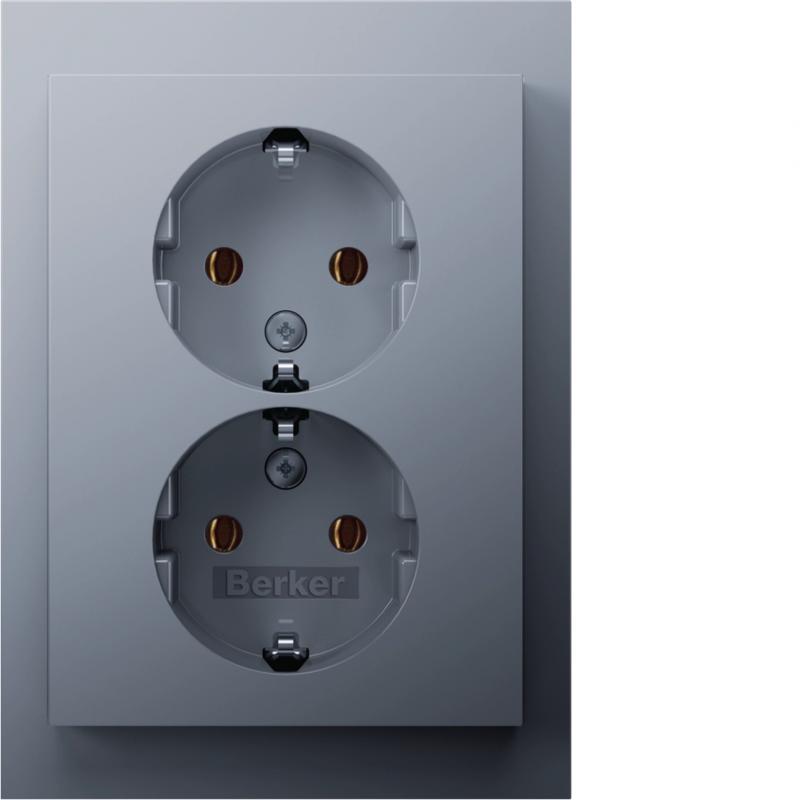 Berker 47747003 D-Steckdose SCHUKO m ADP K.5 alu ma la