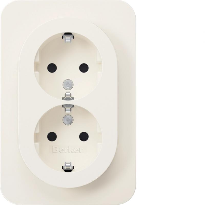 Berker 47592089 D-Steckdose SCHUKO ADP erh.BS R.1 pw gl