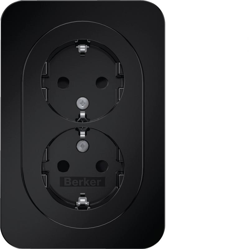 Berker 47592045 D-Steckdose SCHUKO ADP erh.BS R.1 schw g