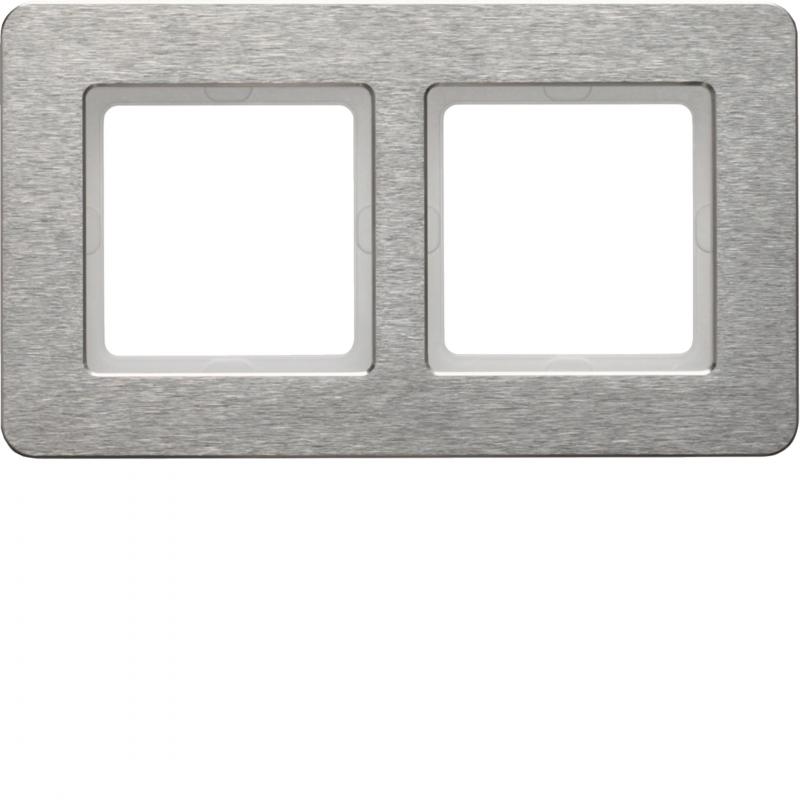 Berker 10226083 Rahmen 2fach waagerecht, Q.7, Edelstahl