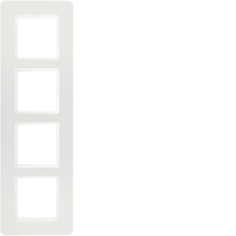 Berker 10146189 Rahmen 4fach, Q.7, polarweiß samt