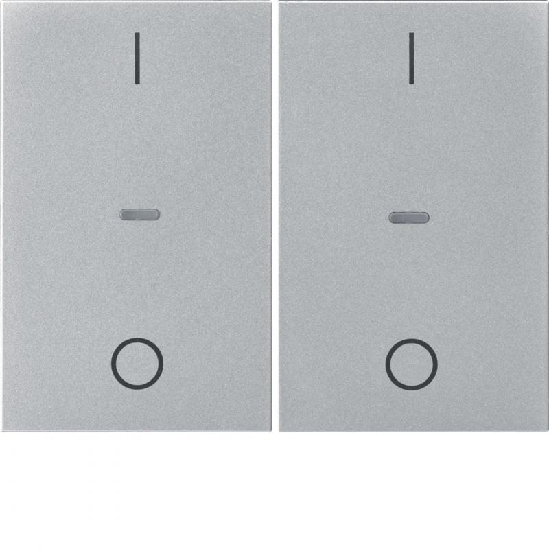Berker 80962371 Abdeck. Tast.-M. 2f. I/O K.x alu