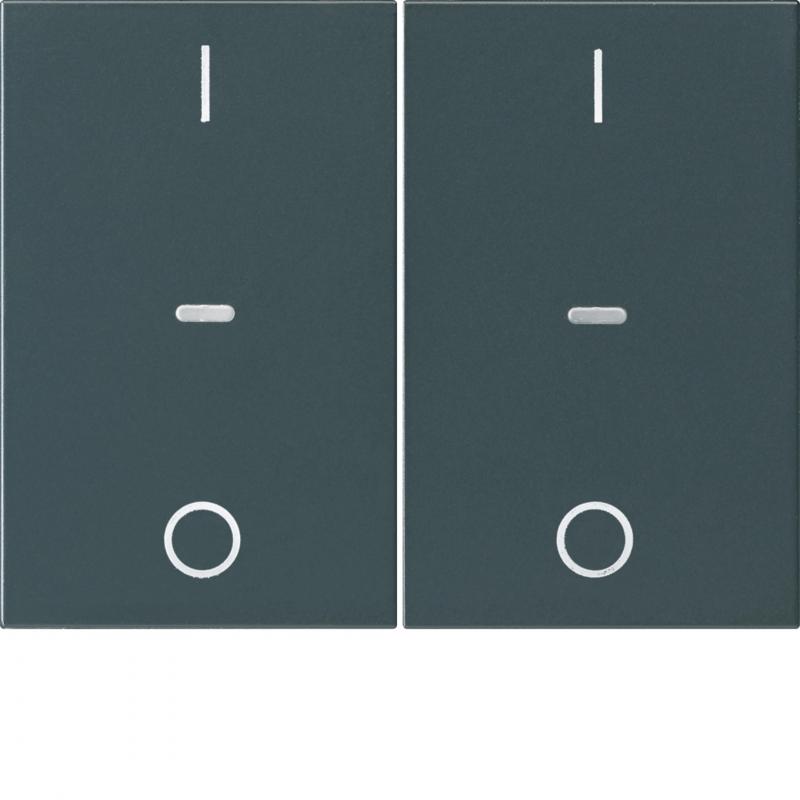 Berker 80962375 Abdeck. Tast.-M. 2f. I/O K.x anth