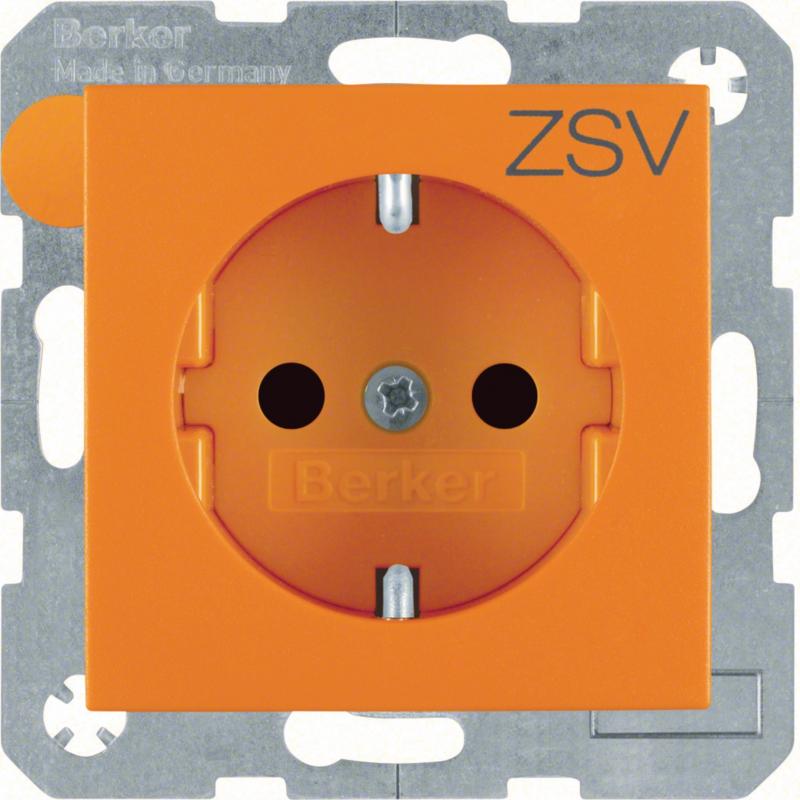 Berker 47231907 Steckd. SCHUKO m. EHBS S.1/B.x orange mt
